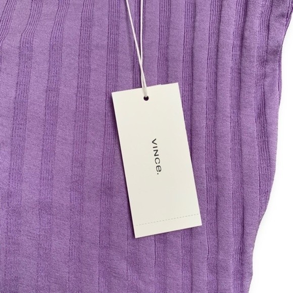 Vince Ribbed Tank Top M Purple Square Neck Shirt SOLD - Picture 9 of 13